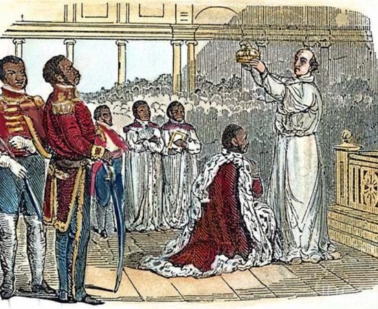 An 1811 wood engraving depicts the coronation of King Henry. Source: Fine Art America
