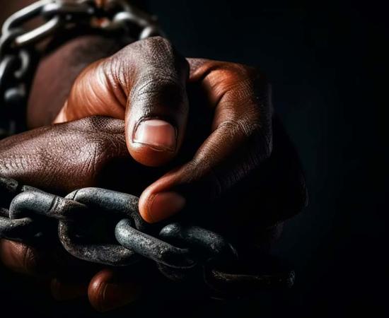 An African slave in chains. Source:  colnihko / Adobe Stock.