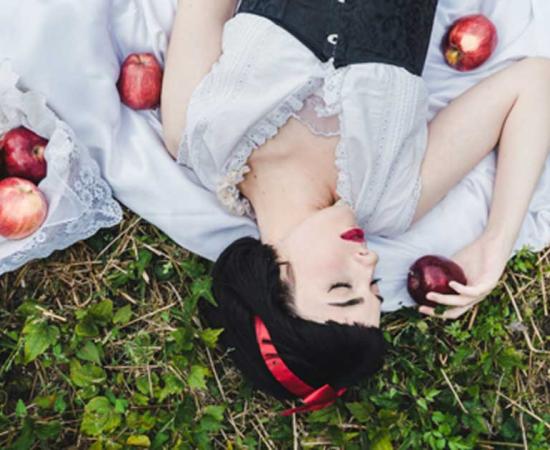 The gravestone of the woman thought to be the source of the Snow White tale is on display in Lohr am Germany.       Source: Mireia Llum / Adobe Stock