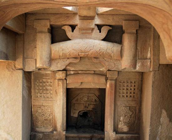 Some of the beautiful carvings that have been found in the Song Dynasty tomb, Baisha town, Chongqing, China 
