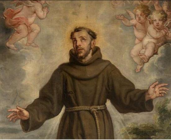 St Francis of Assisi painting extract.  