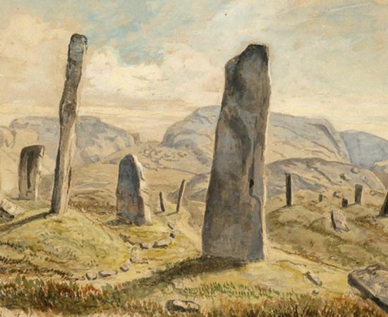 Standing stones, Greby grave field	