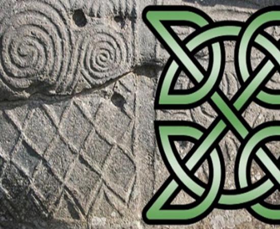 Stone at Newgrange and Celtic with X symbol