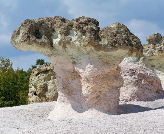 Stone ‘mushroom’ formations in Bulgaria. 