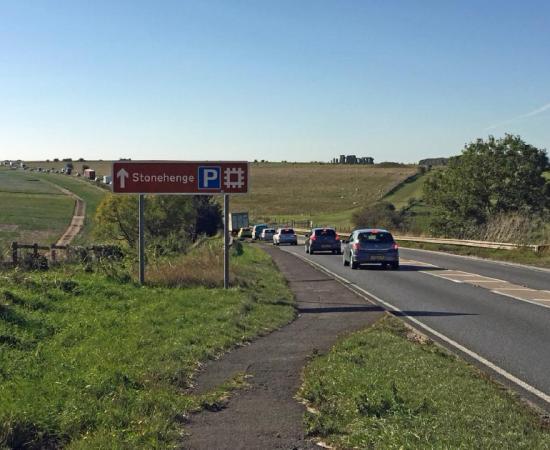 The Stonehenge tunnel is supposed to help traffic in the area. The A303 is in the foreground. Source: diamond geezer / CC BY-NC-ND 2.0