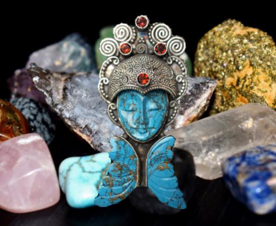 Stone and crystal traditions have been around for a very long time. This is a humanoid figure turned into a pendant