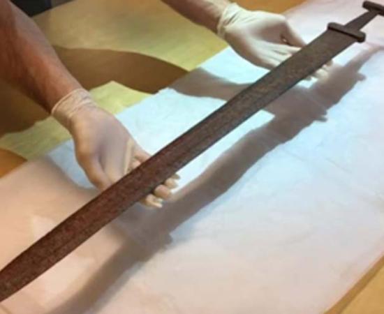 The Viking Age sword found in Oppland, Norway.
