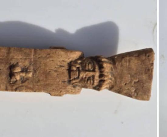 Carved bone stylus, dated to the 5th century BC, found at the ancient Greek colony of Gela on Sicily