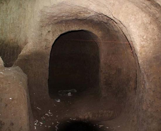 A chamber found under the Plaza San Francisco during works on a subway station in Quito Ecuador. 