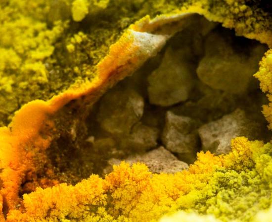 Close up of "fumarola" on top of Vulcano Island, Sicily. Earliest dates of sulfur mining were at this fumarole. Source: Zapatisthack by Adobe Stock 