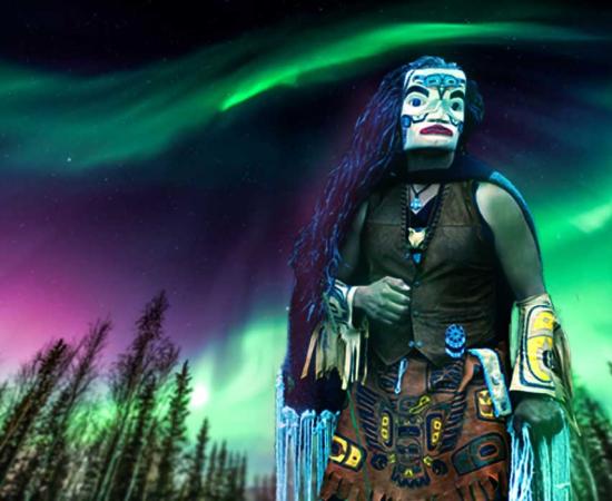 Tlingit Indian by Cenk Unver (Fotolia) and Alaskan background (Fotolia) 