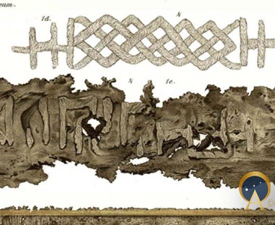 A detailed drawing of a Viking age sword from the early ninth century found at Sæbø in the west of Norway. Bergen Museum. (Public Domain)