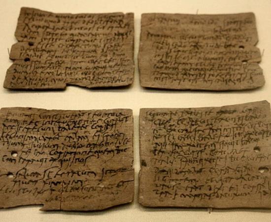 Tablet 343: Letter from Octavius to Candidus concerning supplies of wheat, hides and sinews. 