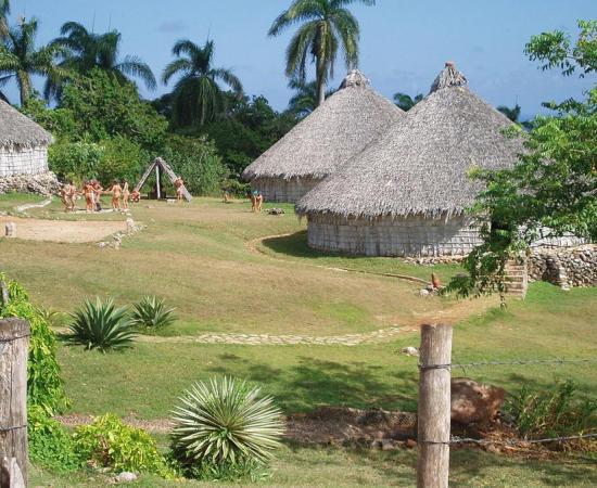 Reconstruction of a Taíno village in Cuba. 