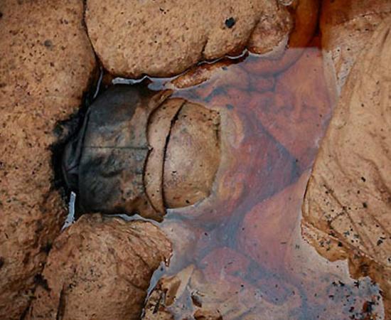 The Taizhou mummy was discovered accidentally by road workers and was found immersed in a mysterious brown liquid. Source:  GU XIANGZHONG, XINHUA