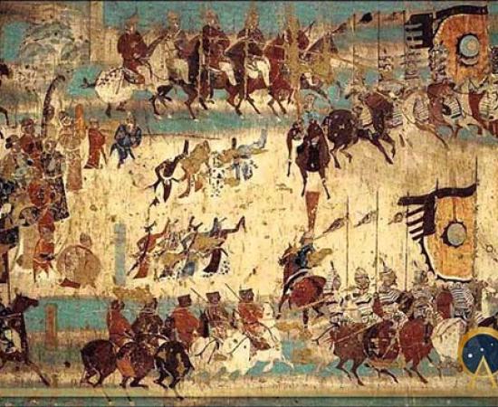 Mural of Turkic cavalry, Beshbalik (10th Century)(CC0)