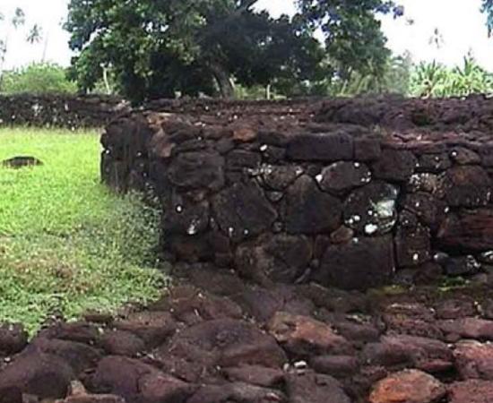 Ruins of Talietumu fort on ʻUvea. 