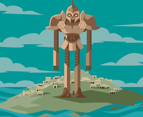 Illustration depicting the mythological Talos god. Source: matiasdelcarmine / Adobe Stock