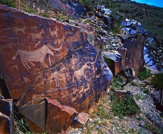 Petroglyph of the archaeological landscape of Tamgaly         Source: victor21041958 / Adobe Stock