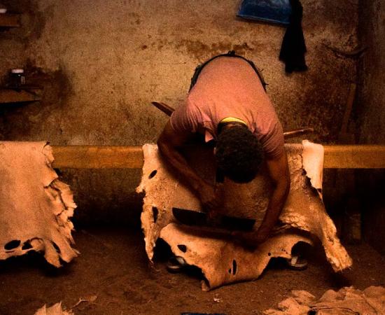 Hide tanning in Morocco. Source: Jorge / Adobe Stock.