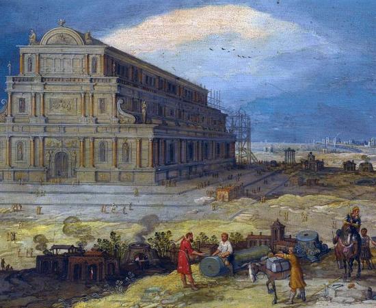 The Building of the Temple of Artemis at Ephesus by Hendrik van Cleve III 