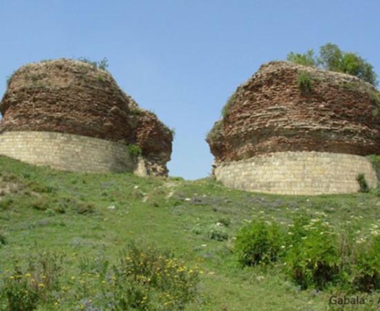 The ruins of the gates of Albanian capital Qabala in Azerbaijan