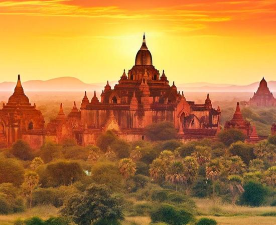 The temples of Bagan, Myanmar. Source: Painting Cat / Adobe Stock.