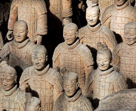 China’s world famous Terracotta Army, created over 2,000 years ago, was built  to protect the first Chinese emperor on a site near Xian that covered 98 square kilometers (38 square miles). 		Source: David Davis / Adobe Stock