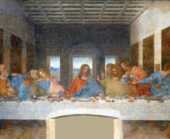 The Last Supper. In the novel, ‘The Da Vinci Code’, Dan Brown writes that the figure at the right hand of Jesus is Mary Magdalene.