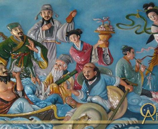 8 Immortals in a temple in Vietnam