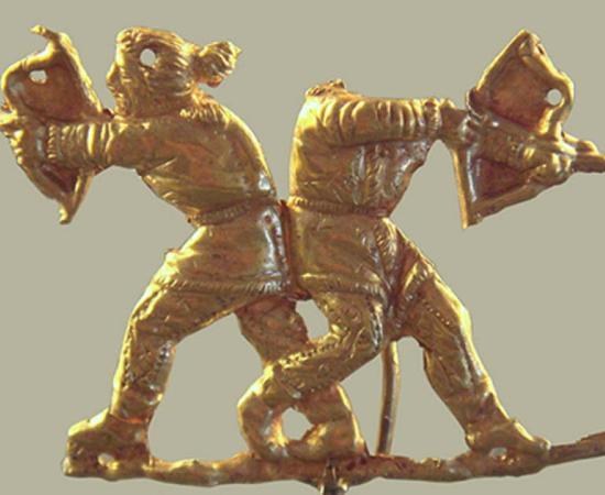 Scythians shooting with the Scythian bow, Kerch (ancient Panticapeum), Crimea, 4th century BC. 