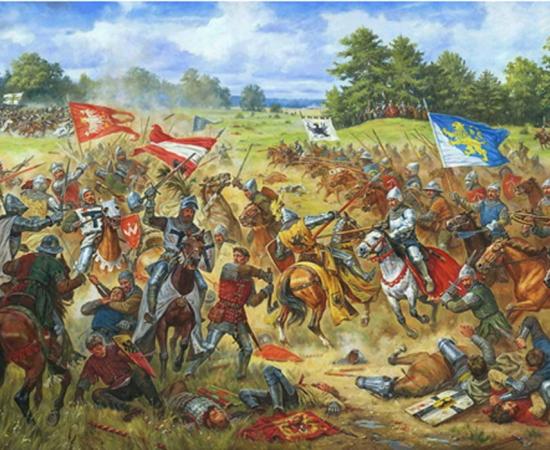 Golden Lion banner of the newly annexed Kingdom of Rus at the Battle of Grunwald