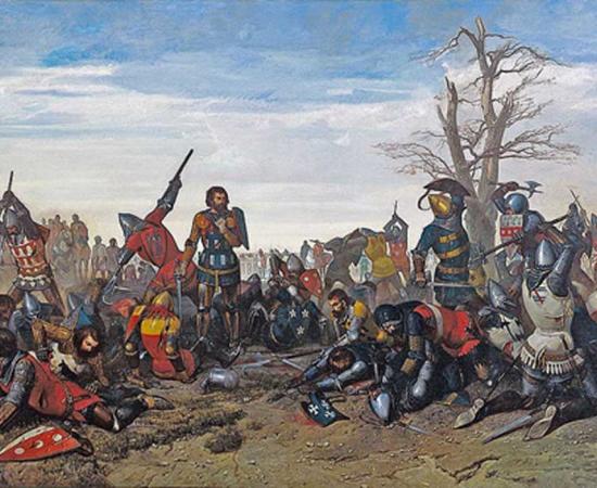 The Combat of the Thirty (26-27 March 1351) (French: Combat des Trente) by Octave Penguilly L'Haridon - Musée des Beaux-Arts de Quimper.