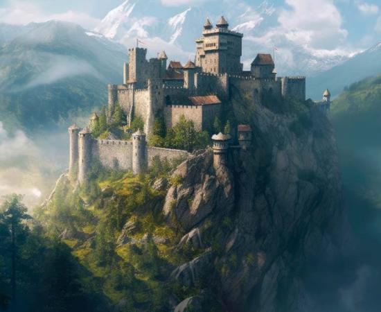 AI Panoramic view of the castle during the Dark Ages. Source: DIGITALSHAPE/Adobe Stock