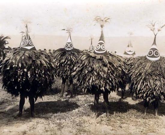 Duk Duk dancers; the Duk Duk - secret society of men, 1913. 