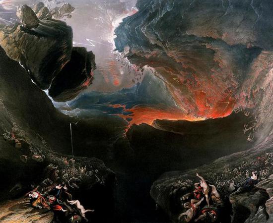 John Martin's The End of the World, which depicts the "destruction of Babylon and the material world by natural cataclysm”. (Public Domain)
