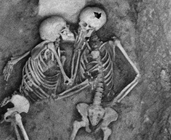 Hansanlu Lovers skeletons close up of torsos and skulls 