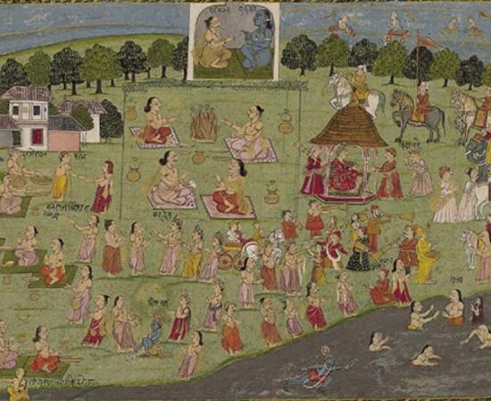 Vedic King Yudhisthira performs the Rajasuya Sacrifice.