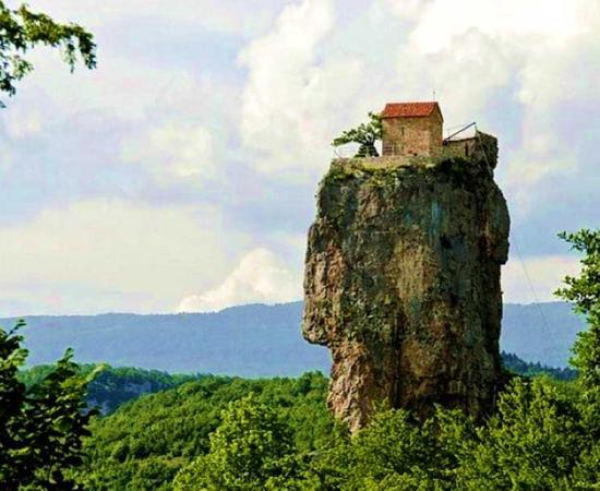 The Katskhi Pillar in Georgia. 