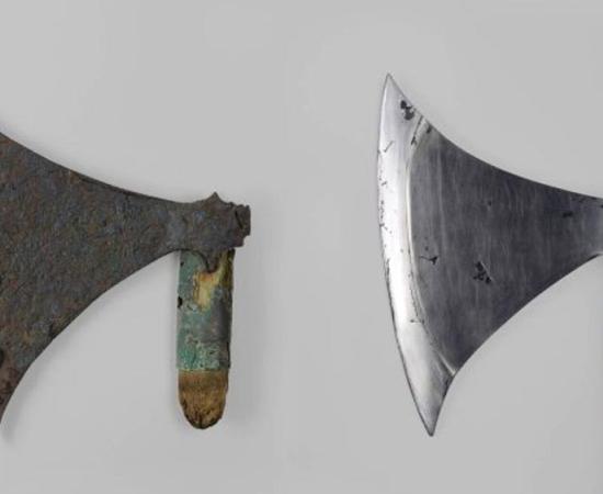 The Langeid Viking Battle Axe: The original and the copy. 