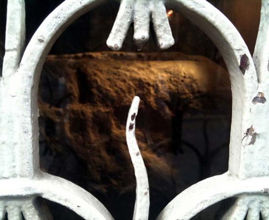 The London Stone, as kept in the alcove of 111 Cannon Street