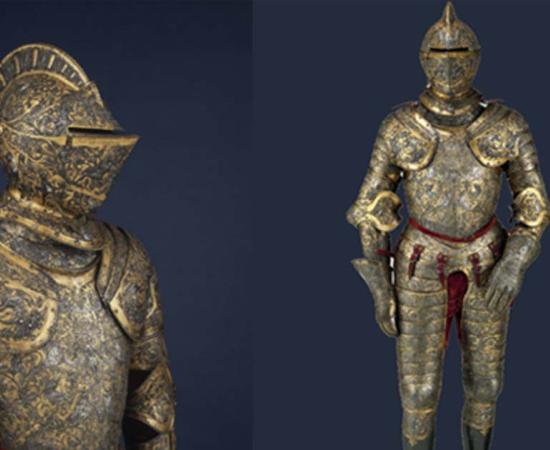 Two views of the Parade Armor of Henry II of France. 