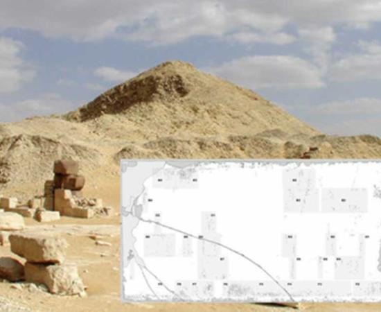 Pyramid of Pepi II with smaller pyramids for the queens Neith, Iput II and Udjebten.