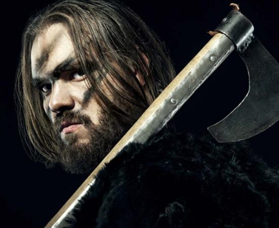 Formidable Viking in Armor with axe.