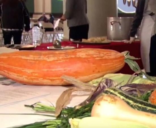 The squash in this photo had not been grown for hundreds of years. Native Americans revived it after finding seeds in a pot 800 years old.