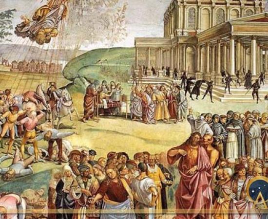 Sermon and Deeds of the Antichrist by Luca Signorelli  (1499) (Public Domain)