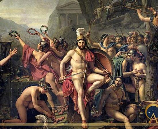 Leonidas at Thermopylae, by Jacques-Louis David (1814). (Public Domain)