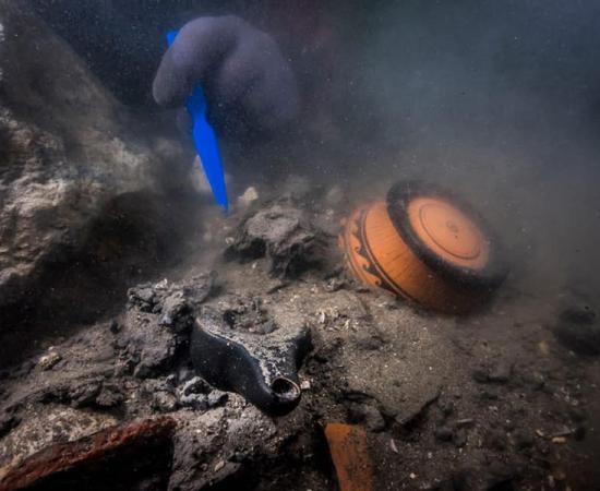 Greek ceramics recently discovered in the Nile Delta at the legendary Thonis-Heracleion site, just off the coast from Alexandria, Egypt. Source: Ministry of Tourism and Antiquities