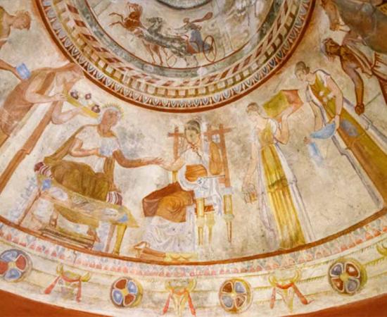 Thracian Tomb of Kazanlak, Bulgaria - ceiling fragment (replica).       Source: tonya kolarova/Adobe Stock