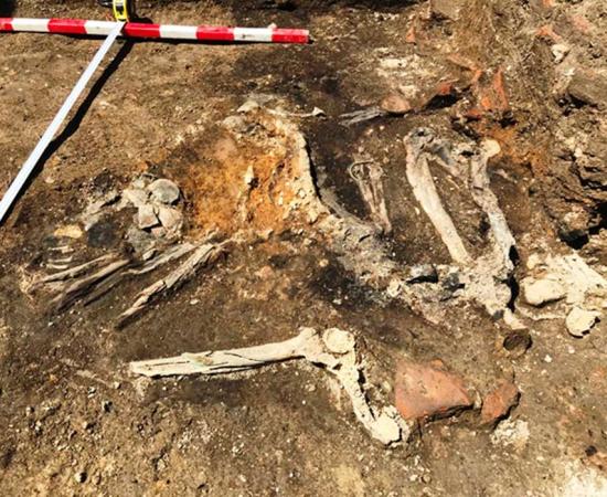 Burnt skeletons found at excavations in Plovdiv, Bulgaria